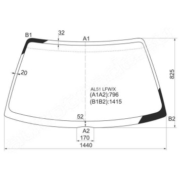 Стекло лобовое в клей TOYOTA TERCEL / CORSA / COROLLA II 94-99 3D / 4D <b>XYG AL51 LFW/X</b>