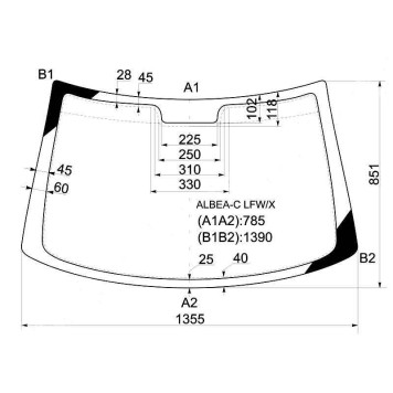 Стекло лобовое в клей FIAT ALBEA (RUS) 02- 4D <b>XYG ALBEA-C LFW/X</b>