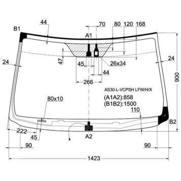 Стекло лобовое с обогревом щеток в клей TOYOTA RAV4 #CA3# 05- (дд,молдинг) <b>XYG AS30-L-VCPSH LFW/H/X</b>