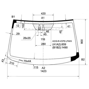 Стекло лобовое + дд TOYOTA RAV4 #CA3# (правый руль) 05-12 <b>XYG AS30-R-VCPS LFW/X</b>
