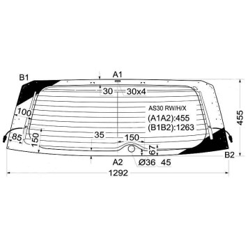 Стекло заднее (крышка багажника) с обогревом TOYOTA RAV4 IIIVANGUARD 5D SUV 2005- <b>XYG AS30 RW/H/X</b>
