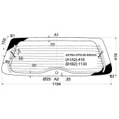 Стекло заднее (крышка багажника) с обогревом OPEL ASTRA G 5D WGN 98-04 <b>XYG ASTRA-STW-98 RW/H/X</b>
