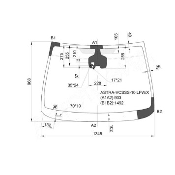 Стекло лобовое в клей OPEL ASTRA J 5D HBK / WGN 2010- <b>XYG ASTRA-VCSSS-10 LFW/X</b>