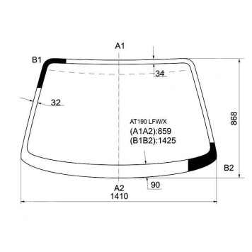 Стекло лобовое в клей TOYOTA CARINA 92-96 <b>XYG AT190 LFW/X</b>