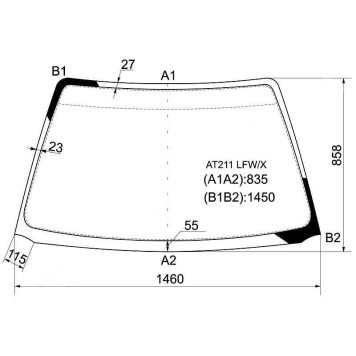 Стекло лобовое в клей TOYOTA CALDINA / AVENSIS 1997-2003 4 / 5D HBK / WGN <b>XYG AT211 LFW/X</b>