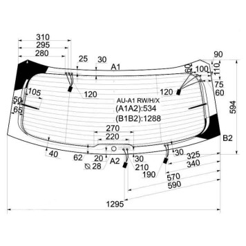 Стекло заднее (крышка багажника) с обогревом AUDI A1 11- 3D HBK <b>XYG AU-A1 RW/H/X</b>