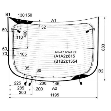 Стекло заднее (крышка багажника) с обогревом AUDI A7 SPORTBACK 10- <b>XYG AU-A7 RW/H/X</b>