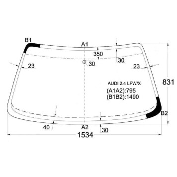 Стекло лобовое в клей AUDI 100 / A6 C4 90-97 4 / 5D <b>XYG AUDI2.4 LFW/X</b>