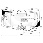 Стекло заднее (крышка багажника) с обогревом AUDI A3 / S3 03- 5D HBK <b>XYG AUDIA3-5DHBK-03 RW/H/X</b>