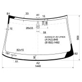 Стекло лобовое в клей AUDI A4 / S4 2001-2007 4 / 5D <b>XYG AUDIA4-01-SV LFW/X</b>
