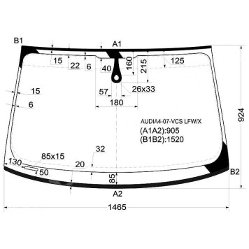 Стекло лобовое в клей AUDI A4 / S4 2007- 4 / 5D <b>XYG AUDIA4-07-VCS LFW/X</b>