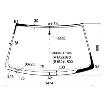 Стекло лобовое в клей AUDI A6 4D SEDAN с молд. 1997- <b>XYG AUDIA6 LFW/X</b>
