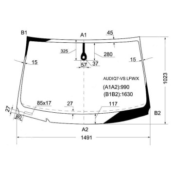 Стекло лобовое в клей AU Q7 06- <b>XYG AUDIQ7-VS LFW/X</b>