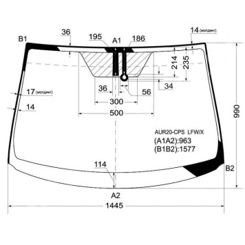 Стекло лобовое в клей TOYOTA COROLLA VERSO 2009- <b>XYG AUR20-CPS LFW/X</b>