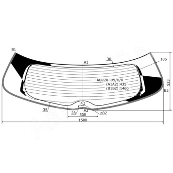 Стекло заднее с обогревом TOYOTA COROLLA VERSO 09-18 <b>XYG AUR20 RW/H/X</b>