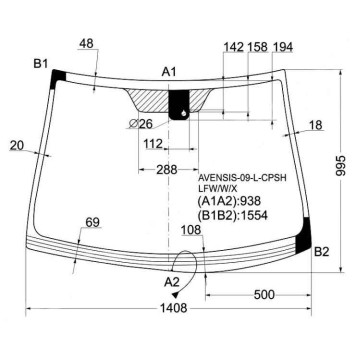 Стекло лобовое с обогревом щеток в клей TOYOTA AVENSIS 2009- 4 / 5D <b>XYG AVENSIS-09-L-CPSH LFW/W/X</b>