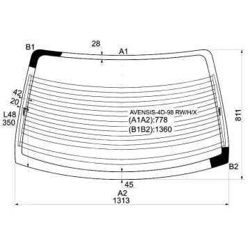 Стекло заднее с обогревом TOYOTA AVENSIS 97-03 4D <b>XYG AVENSIS-4D-98 RW/H/X</b>