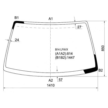 Стекло лобовое в клей NISSAN SUNNY / SENTRA / PULSAR N15 / ALMERA N15 / 95-99 <b>XYG B14 LFW/X</b>
