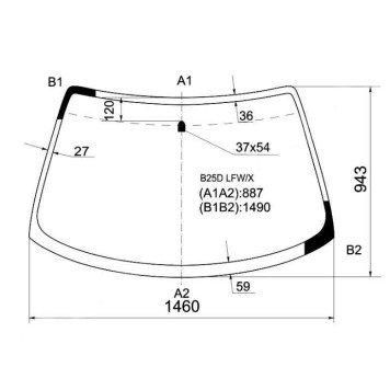 Стекло лобовое в клей MAZDA FAMILIA / 323 98-04 4 / 5D <b>XYG B25D LFW/X</b>