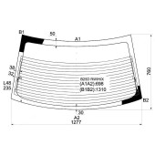 Стекло заднее с обогревом в клей MAZDA FAMILIA / 323 4D 98-04 <b>XYG B25D RW/H/X</b>