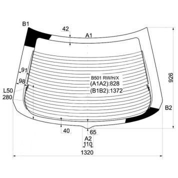 Стекло заднее (крышка багажника) с обогревом MAZDA FAMILIA ASTINA 323 5D HATCHBACK 1989-1994 <b>XYG B501 RW/H/X</b>