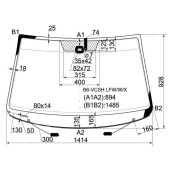 Стекло лобовое с обогревом в клей VOLKSWAGEN PASSAT B6 4D SED 2005- <b>XYG B6-VCSH LFW/W/X</b>
