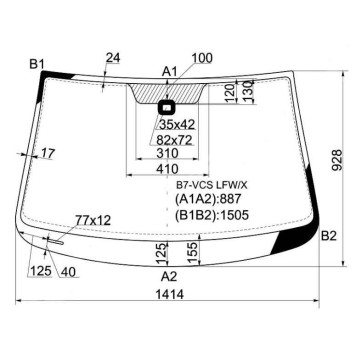Стекло лобовое в клей VOLKSWAGEN PASSAT B7 4D SEDAN 2011- <b>XYG B7-VCS LFW/X</b>