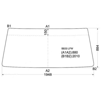 Стекло лобовое (В резинку) Toyota Coaster 93-16 <b>XYG BB30 LFW</b>
