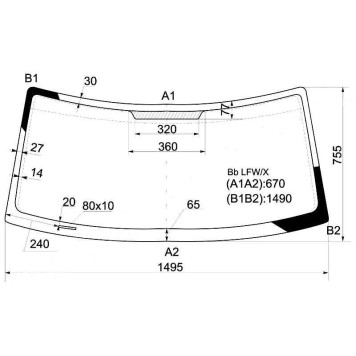 Стекло лобовое в клей TOYOTA BB / SCION XB 00-05 <b>XYG BB LFW/X</b>