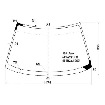 Стекло лобовое в клей SUBARU LEGACY 93-98 4 / 5D <b>XYG BD4 LFW/X</b>