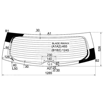 Стекло заднее (крышка багажника) с обогревом TOYOTA BLADE 5D HBK 06- <b>XYG BLADE RW/H/X</b>