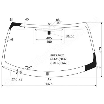 Стекло лобовое в клей TOYOTA GT 86 / SUBARU BRZ / SCION FR-S 2D COUPE 2013- <b>XYG BRZ LFW/X</b>