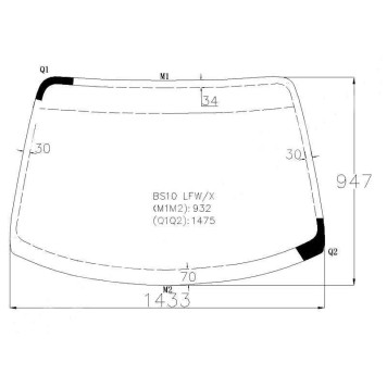 Стекло лобовое в клей TOYOTA IPSUM / PICNIC #XM1# 96-01 <b>XYG BS10 LFW/X</b>