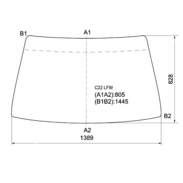 Стекло лобовое в резинку NISSAN VANETTE VAN 82-87 <b>XYG C22 LFW</b>