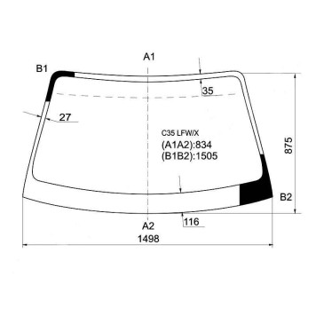 Стекло лобовое в клей NISSAN LAUREL 97-02 <b>XYG C35 LFW/X</b>