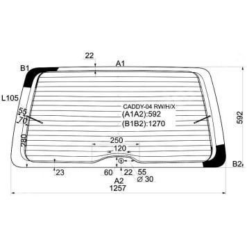 Стекло заднее (крышка багажника) с обогревом VOLKSWAGEN CADDY KOMBI VAN 2004- <b>XYG CADDY-04 RW/H/X</b>