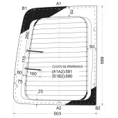 Стекло заднее (распашной двери) правое с обогревом Volkswagen CADDY KOMBI VAN 2004- <b>XYG CADDY-04 RW/RH/H/X</b>