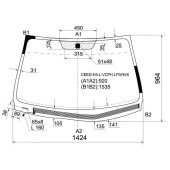 Стекло лобовое с обогревом щеток в клей KIA PRO-CEE D 3D HBK (левый руль) 2007- <b>XYG CEED-H3-L-VCPH LFW/H/X</b>