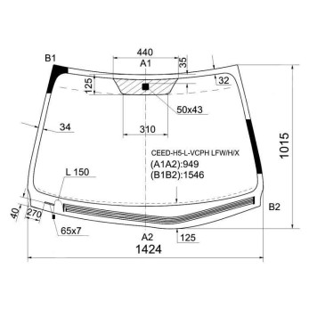 Стекло лобовое с обогревом щеток в клей KIA CEED 5D HBK (левый руль) 06- <b>XYG CEED-H5-L-VCPH LFW/H/X</b>