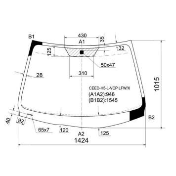 Стекло лобовое в клей KIA CEED 5D HBK (левый руль) 2006- <b>XYG CEED-H5-L-VCP LFW/X</b>