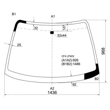 Стекло лобовое в клей HONDA ACCORD / TORNEO 97-02 4 / 5D <b>XYG CF4 LFW/X</b>