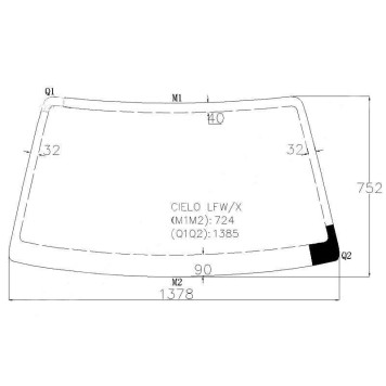 Стекло лобовое в клей DAEWOO NEXIA 95- <b>XYG CIELO LFW/X</b>