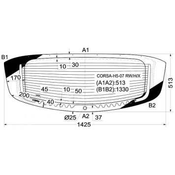 Стекло заднее (крышка багажника) с обогревом OPEL CORSA 5D HATCHBACK 2006- <b>XYG CORSA-H5-07 RW/H/X</b>