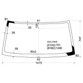 Стекло лобовое в клей NISSSAN DATSUN 88-96 / FRONTIER / NAVARA 97-05 / XTERRA 00-05 <b>XYG D22 LFW/X</b>