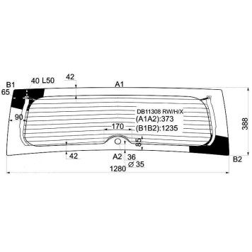 Стекло заднее (крышка багажника) с обогревом JEEP PATRIOT 4D UTILITY 2007- <b>XYG DB11308 RW/H/X</b>