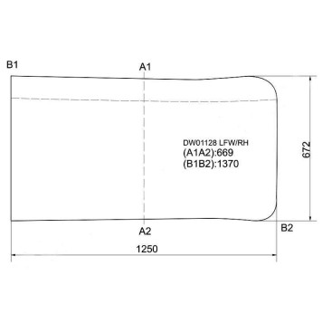 Стекло лобовое правая половинка NAVISTAR / INTERNATIONAL 9800 / CO-5870 CABOVER 1991-2000 <b>XYG DW01128 LFW/RH</b>