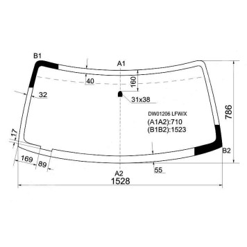 Стекло лобовое в клей FORD EXPLORER 2D / 4D UTILITY 90-2002 <b>XYG DW01206 LFW/X</b>