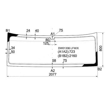 Стекло лобовое в клей FREIGHTLINER CENTURY CORONADO CONVENTIONAL CAB 97-04 <b>XYG DW01306 LFW/X</b>