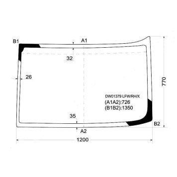 Стекло лобовое правая половинка FREIGHTLINER ARGOSY CAB OVER ENGINE 99-09 <b>XYG DW01379 LFW/RH/X</b>