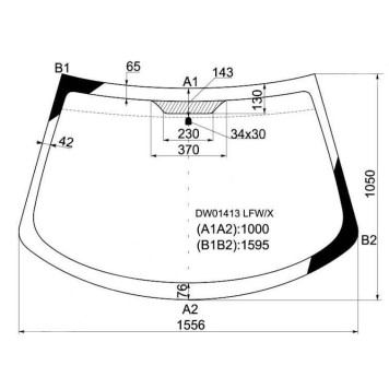 Стекло лобовое в клей VOLGA SIBER 08- / CHRYSLER SEBRING / DODGE STRATUS / 00-06 4D <b>XYG DW01413 LFW/X</b>